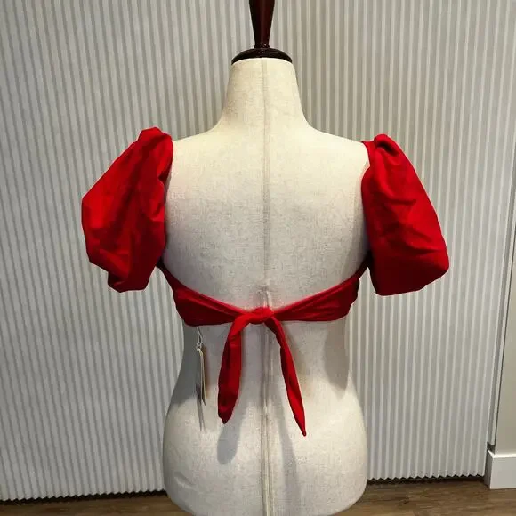 AGUA BENDITA Women's Calista-Isabella Bikini Top Size 2XL In Red - Picture 6 of 13